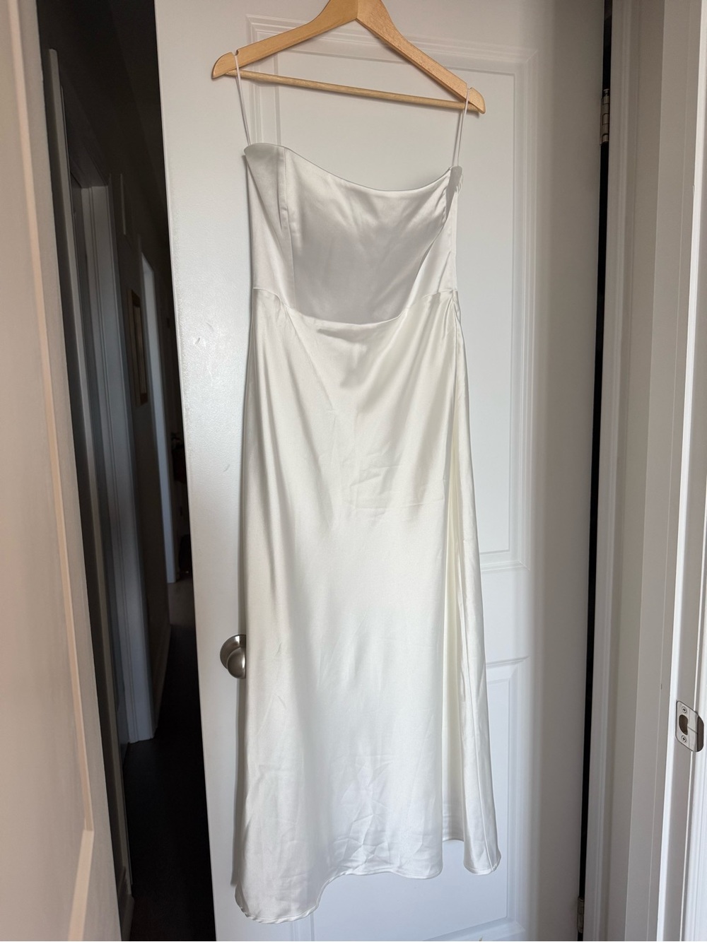 Park & Fifth White Satin Brodie Dress